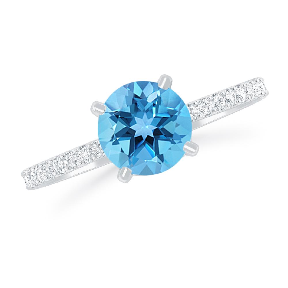 White Gold - Blue Topaz