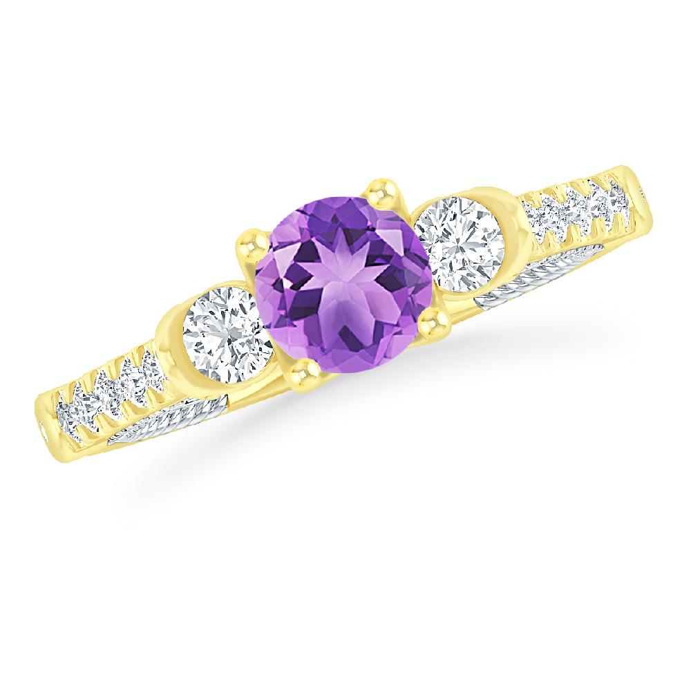 Yellow Gold - Amethyst