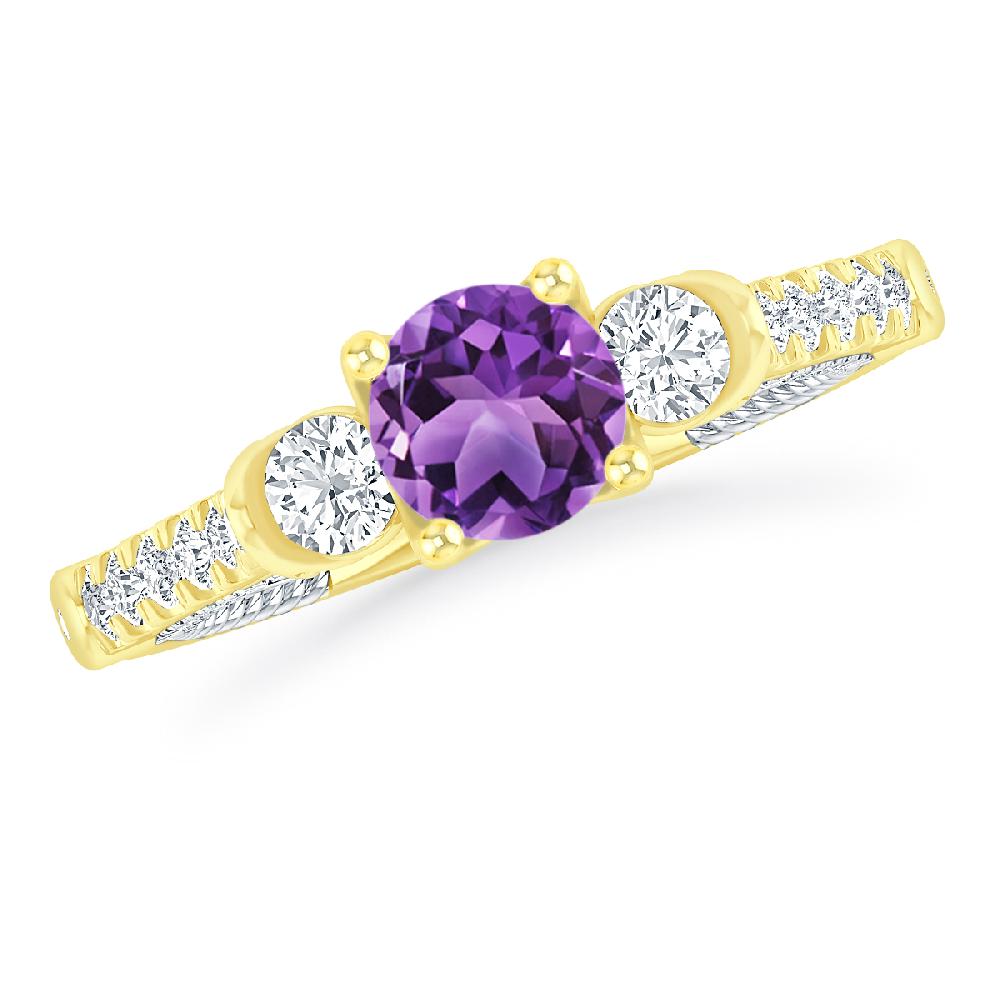 Yellow Gold - Amethyst