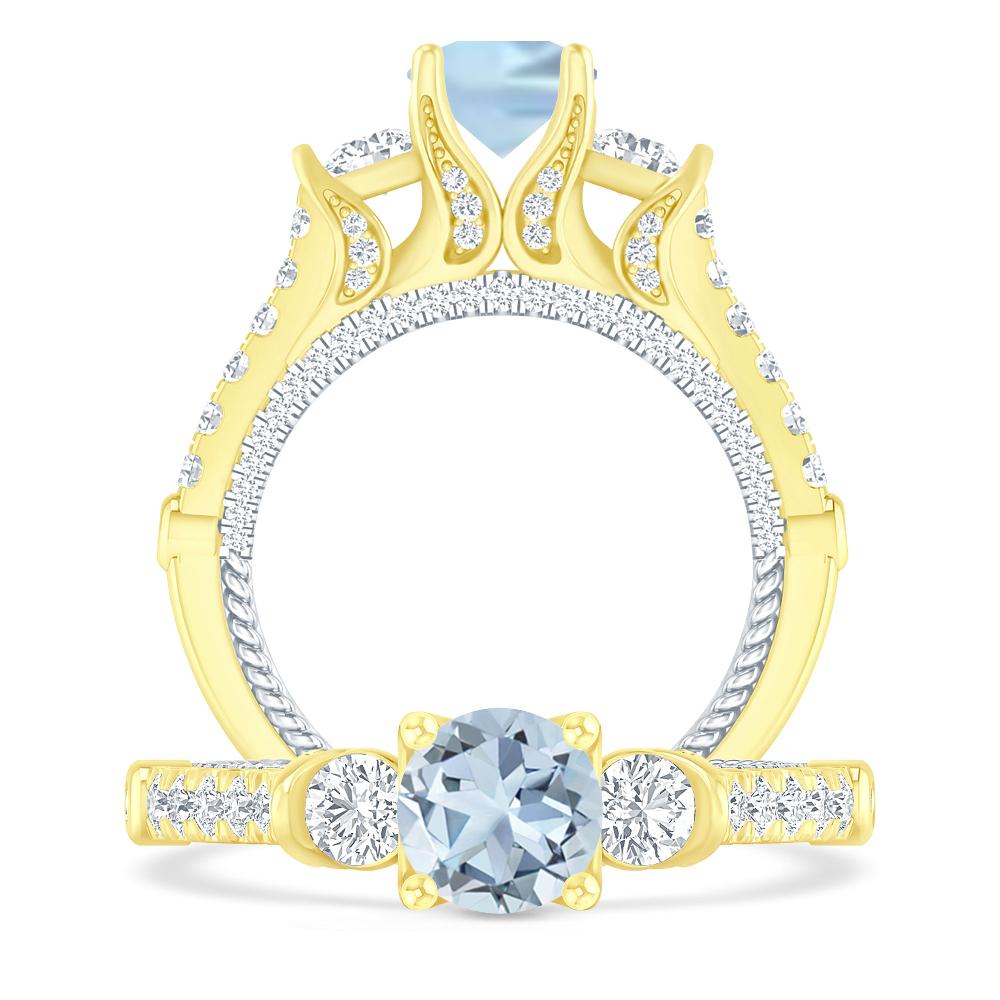 Yellow Gold - Aquamarine