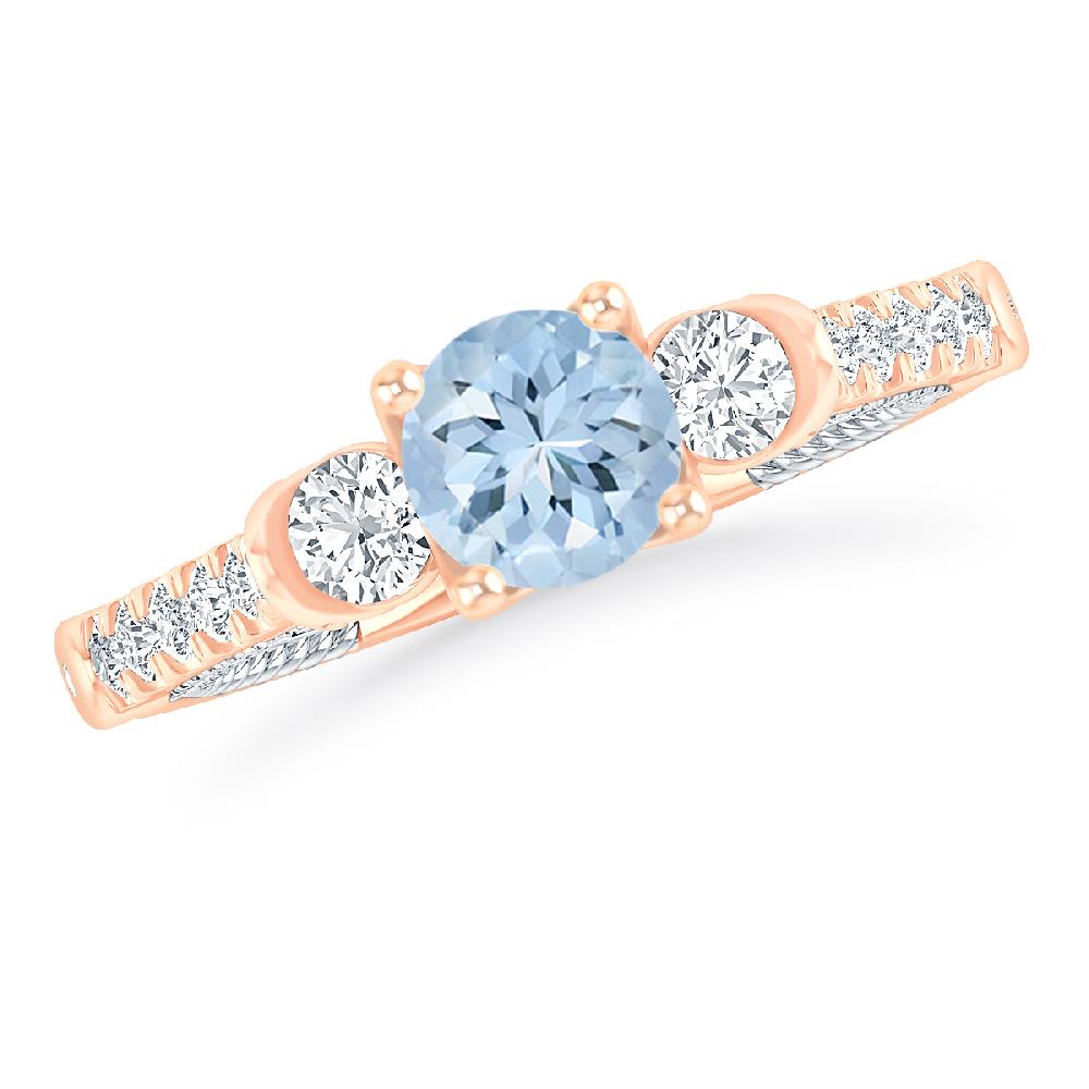 Rose Gold - Aquamarine