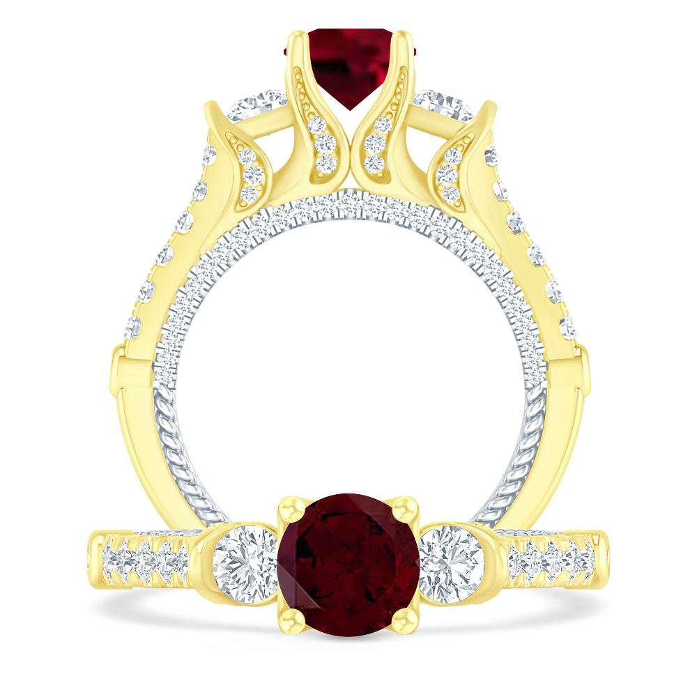 Yellow Gold - Garnet