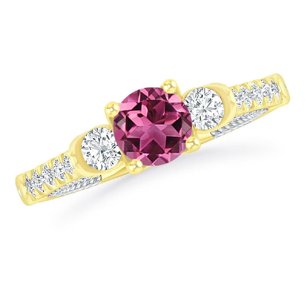 Yellow Gold - Pink Tourmaline