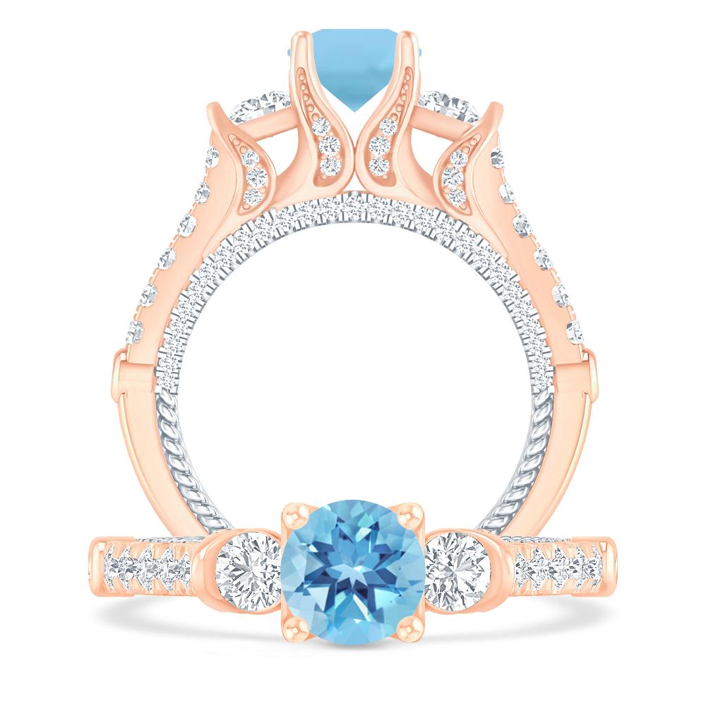 Rose Gold - Blue Topaz