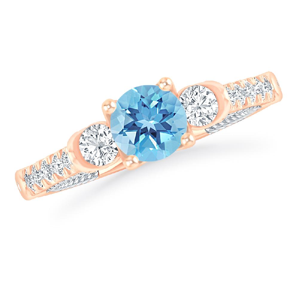 Rose Gold - Blue Topaz