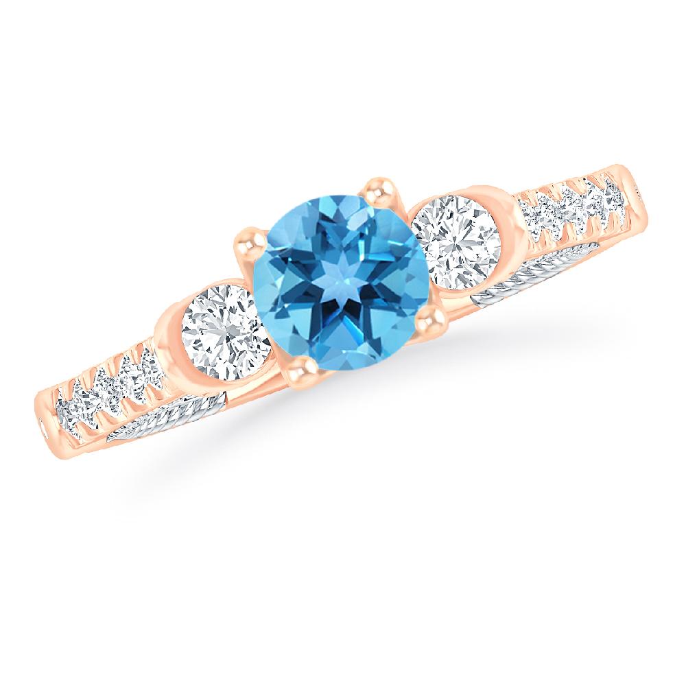 Rose Gold - Blue Topaz