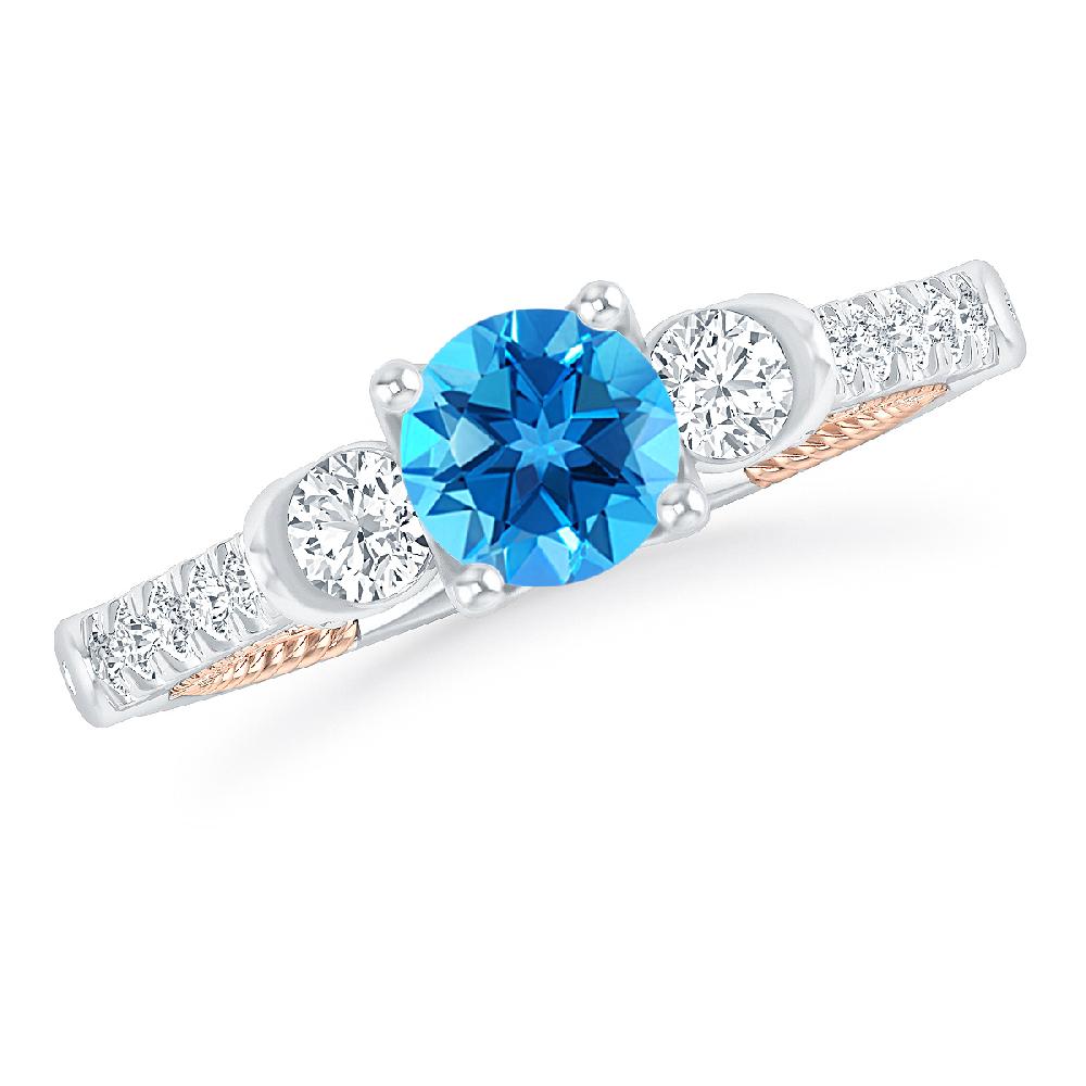 White Gold - Blue Topaz