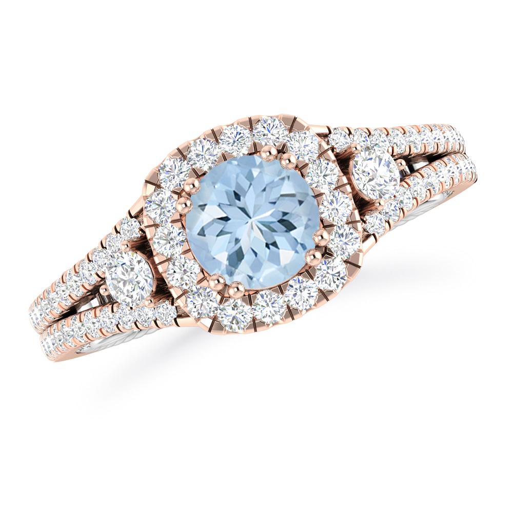 Rose Gold - Aquamarine