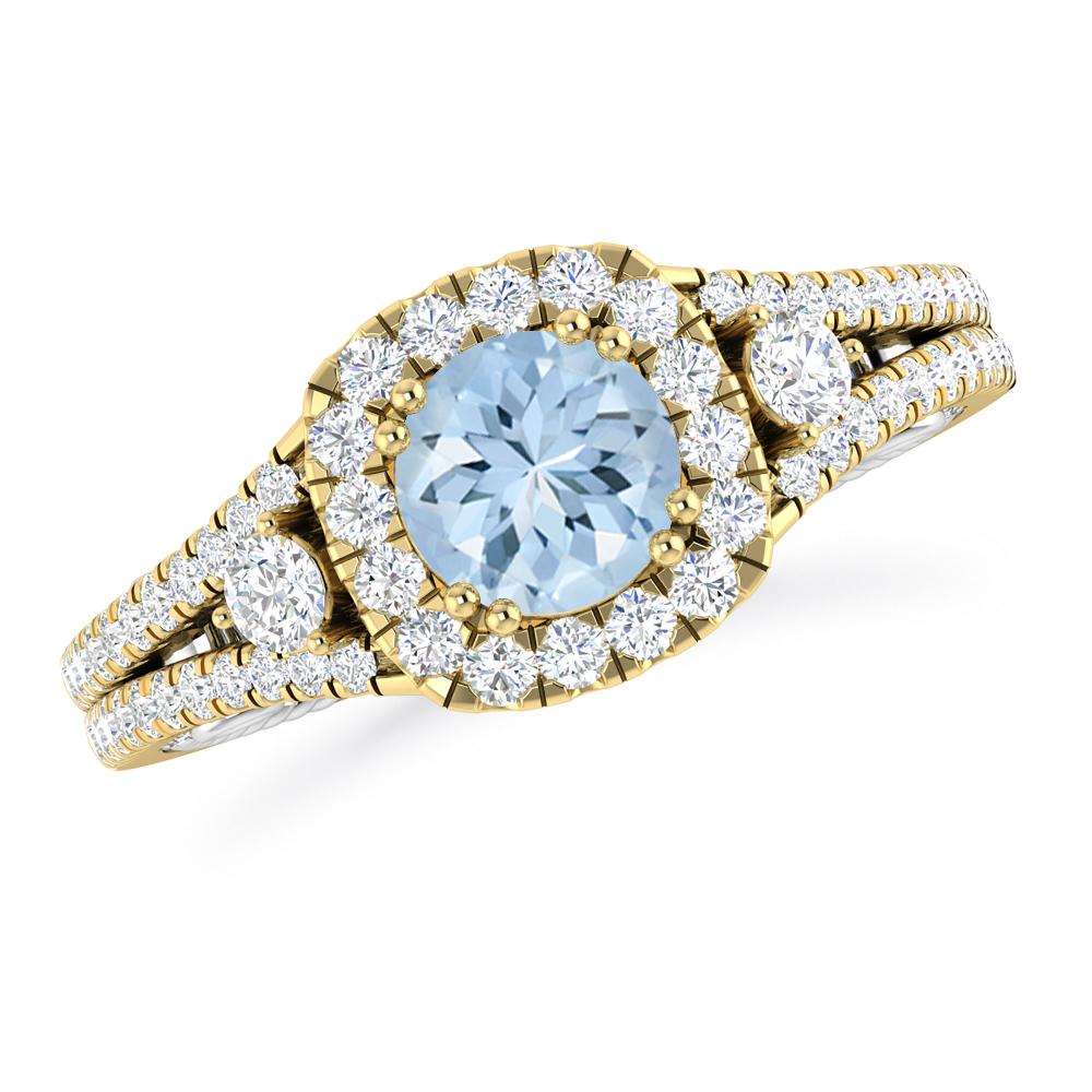 Yellow Gold - Aquamarine