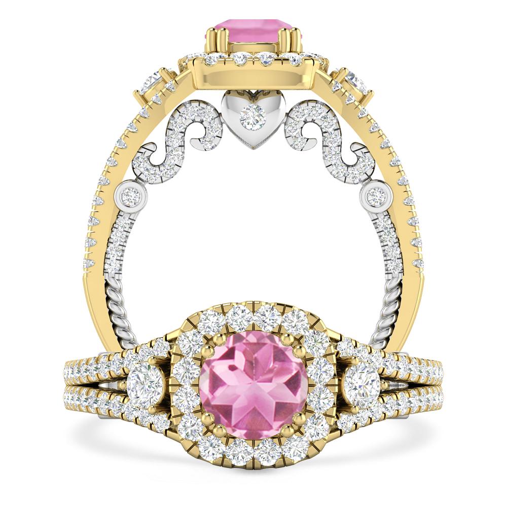 Yellow Gold - Pink Tourmaline