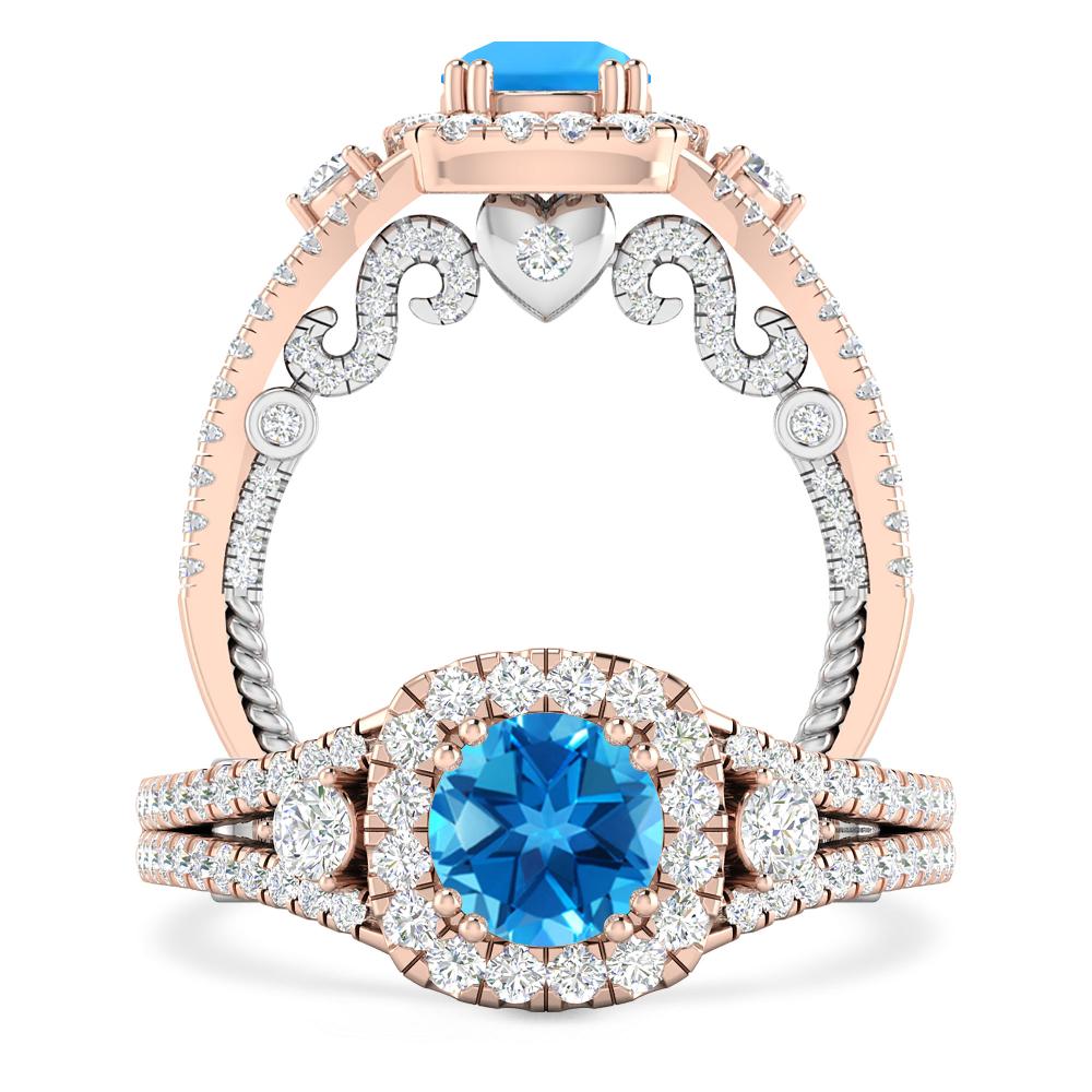 Rose Gold - Blue Topaz
