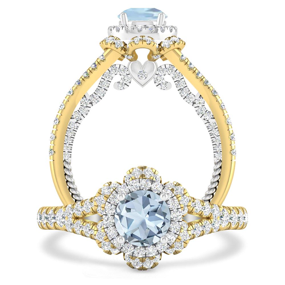 Yellow Gold - Aquamarine