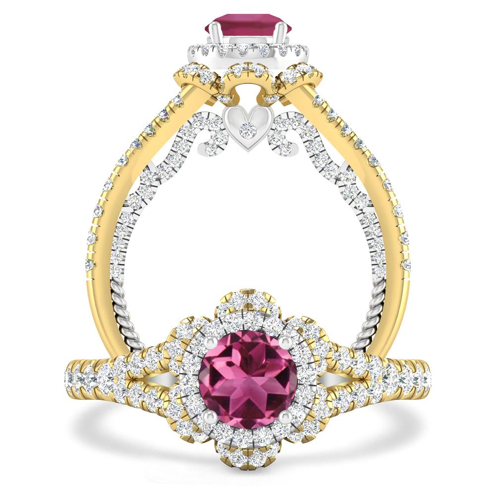 Yellow Gold - Pink Tourmaline