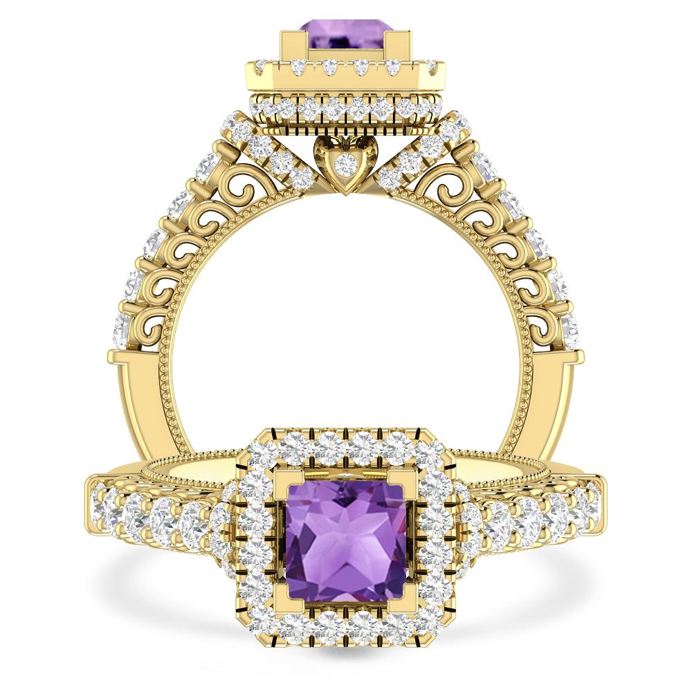 Yellow Gold - Amethyst