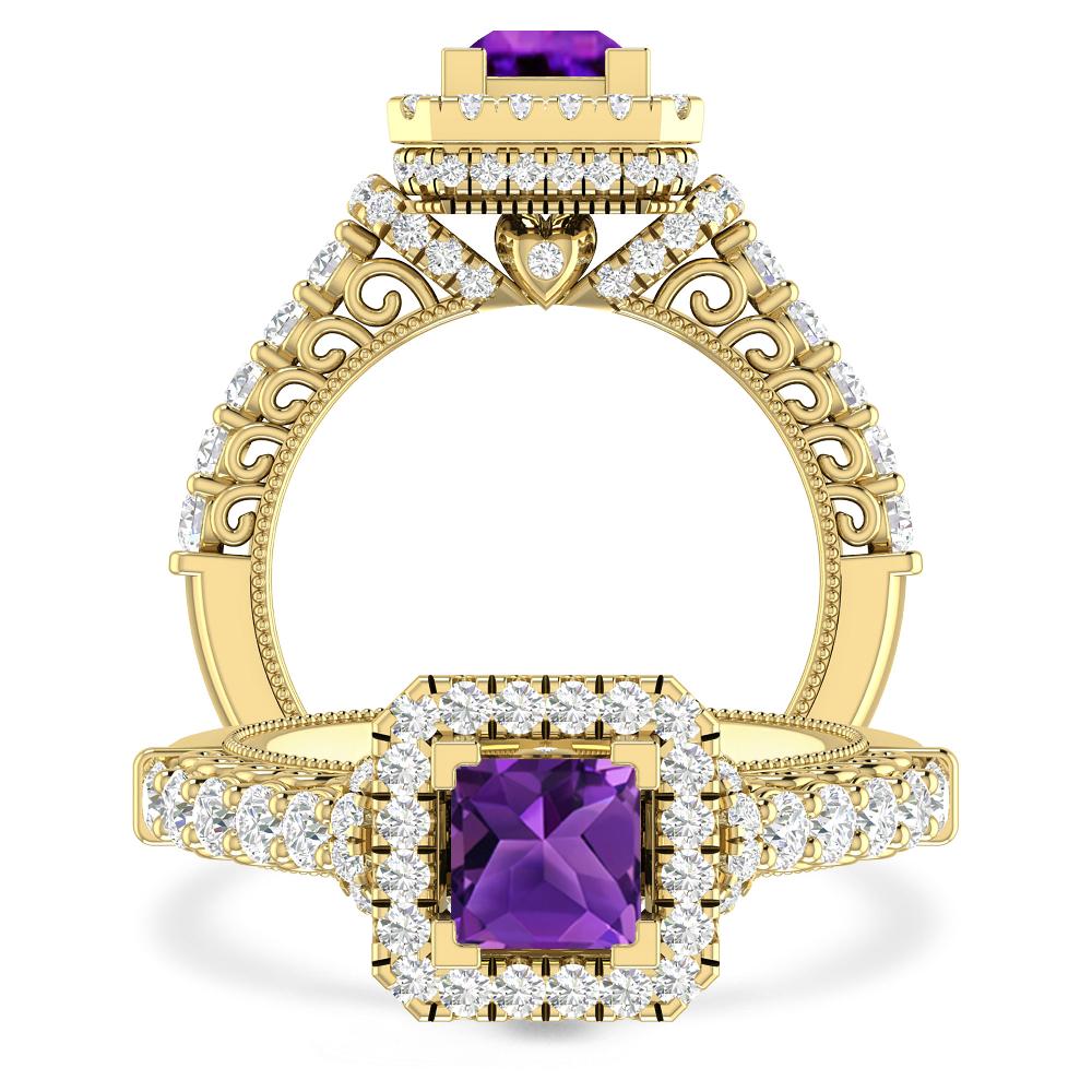 Yellow Gold - Amethyst