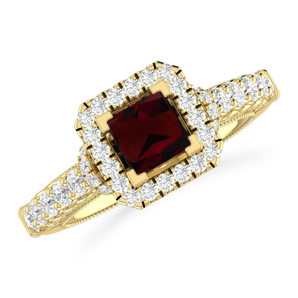 Yellow Gold - Garnet