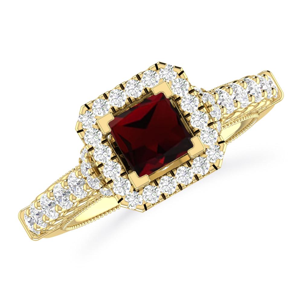 Yellow Gold - Garnet