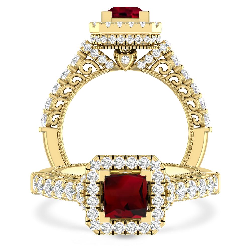 Yellow Gold - Garnet