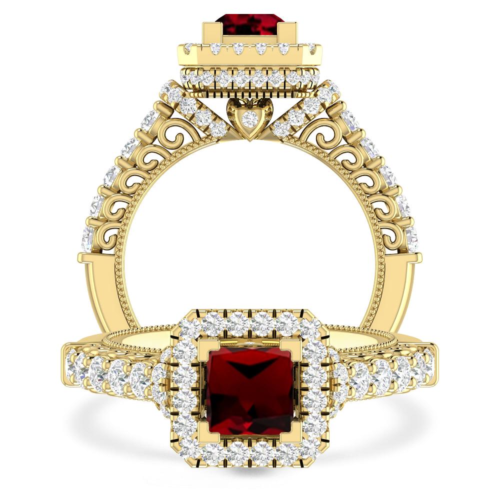 Yellow Gold - Garnet