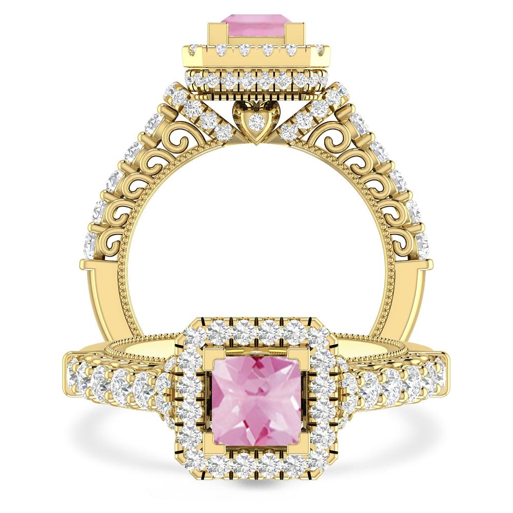 Yellow Gold - Pink Tourmaline