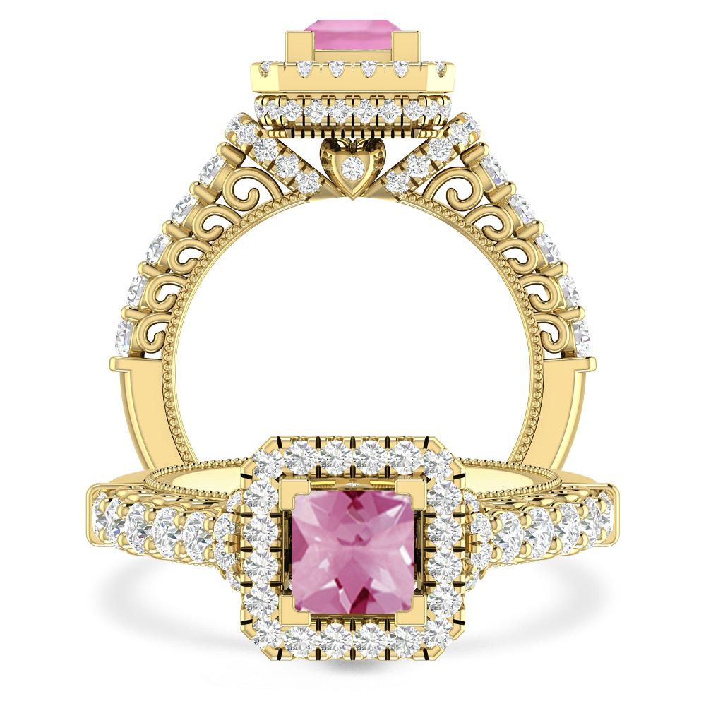 Yellow Gold - Pink Tourmaline