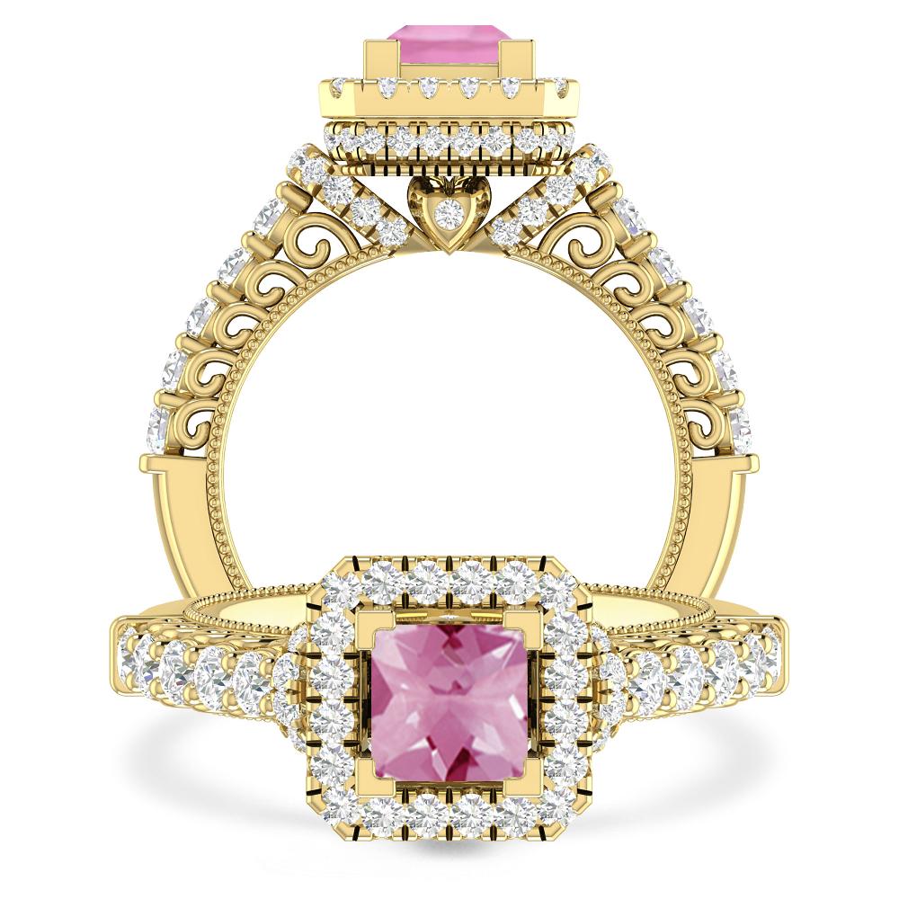 Yellow Gold - Pink Tourmaline