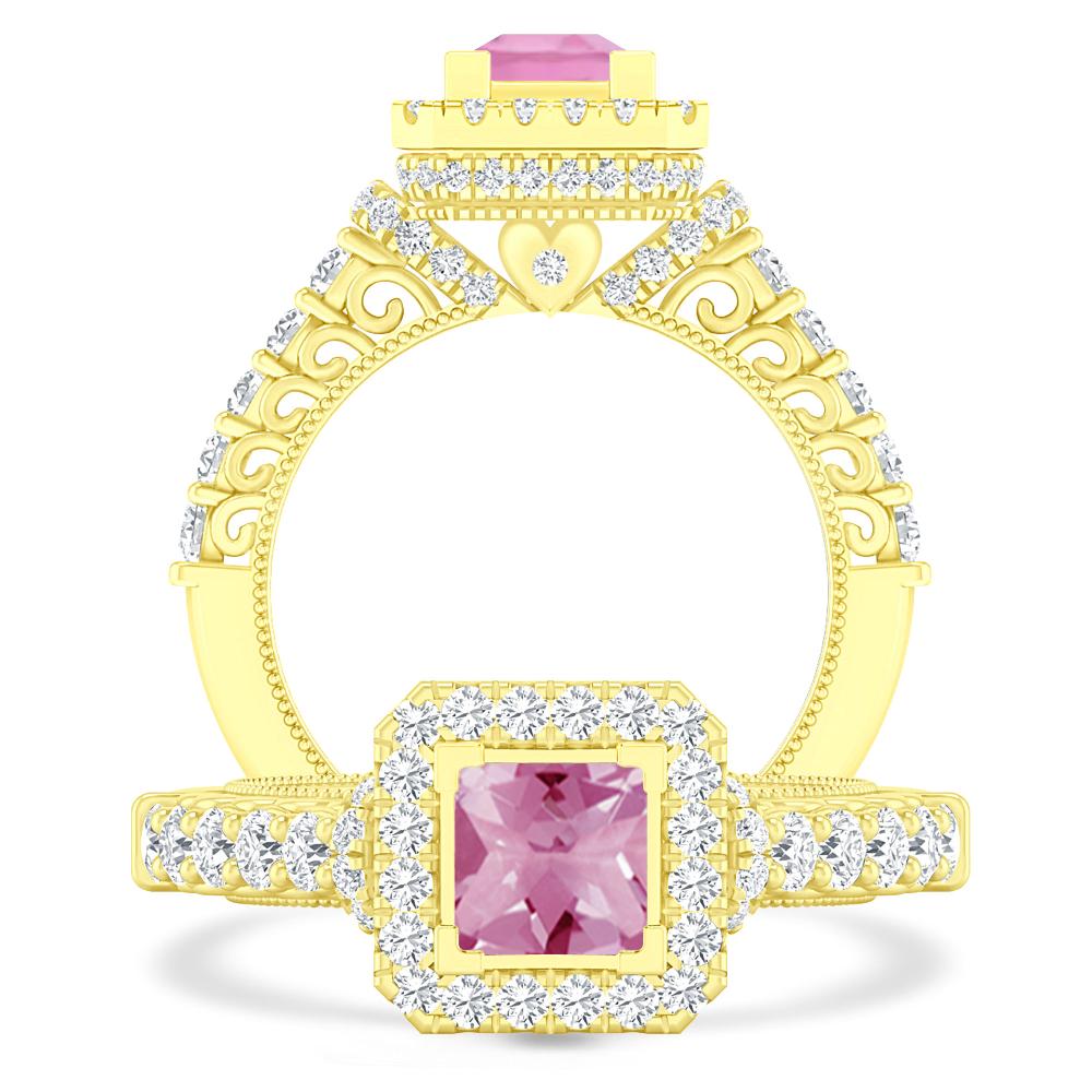 Yellow Gold - Pink Tourmaline