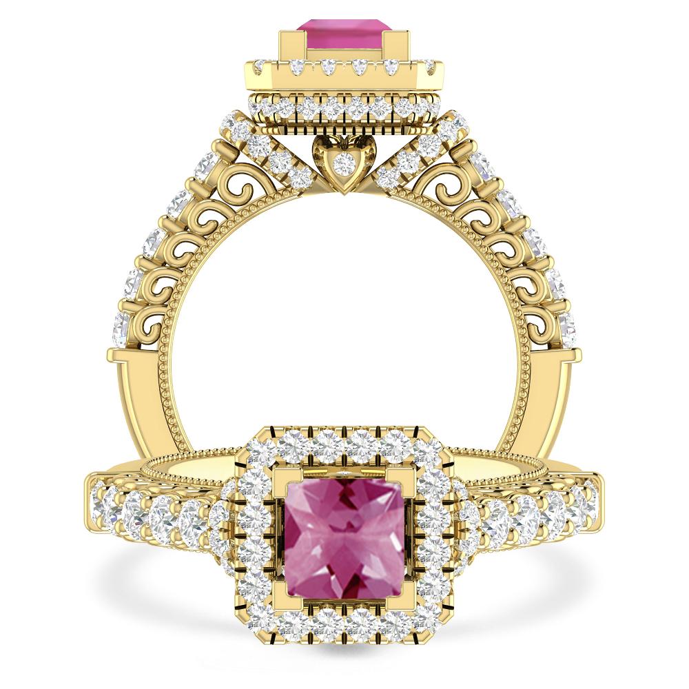 Yellow Gold - Pink Tourmaline