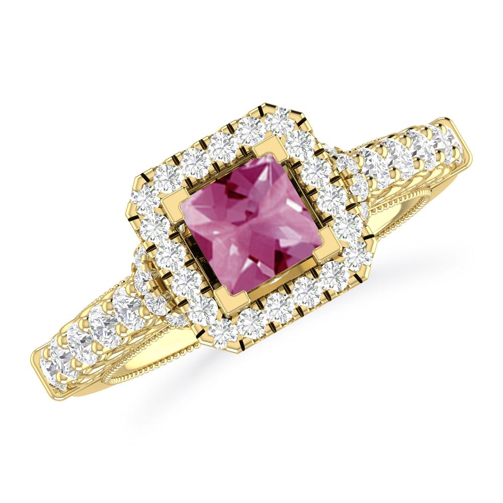 Yellow Gold - Pink Tourmaline