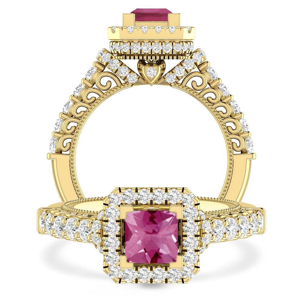 Yellow Gold - Pink Tourmaline