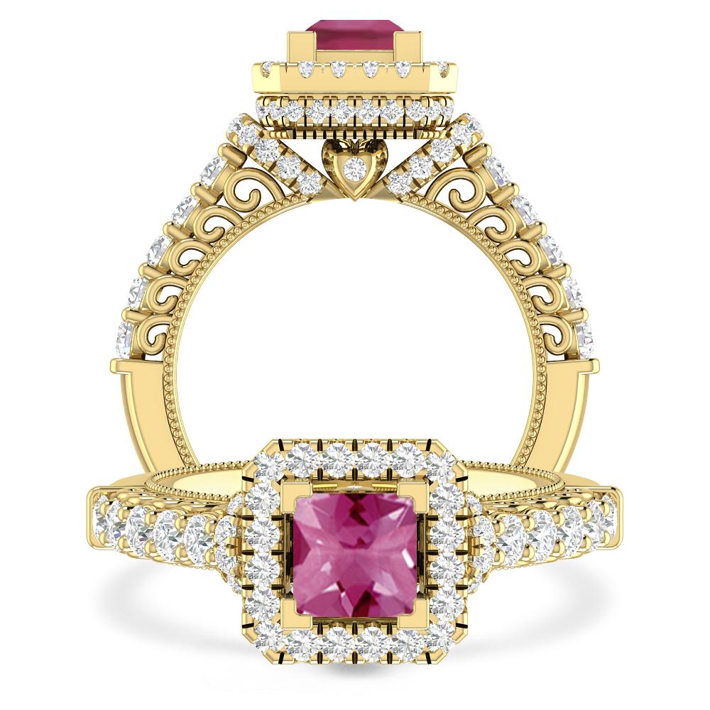 Yellow Gold - Pink Tourmaline