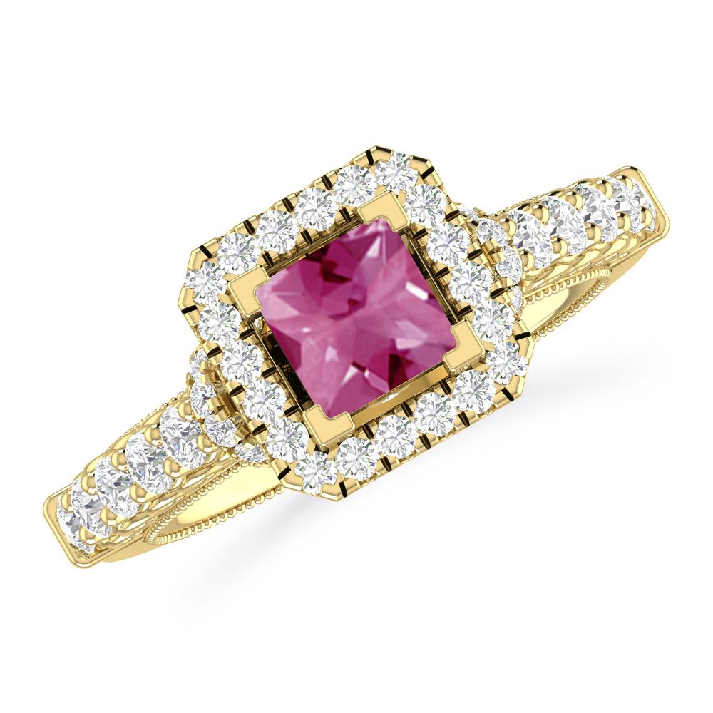 Yellow Gold - Pink Tourmaline