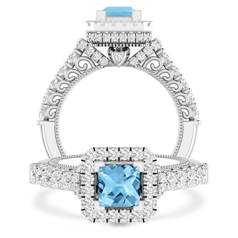 White Gold - Blue Topaz