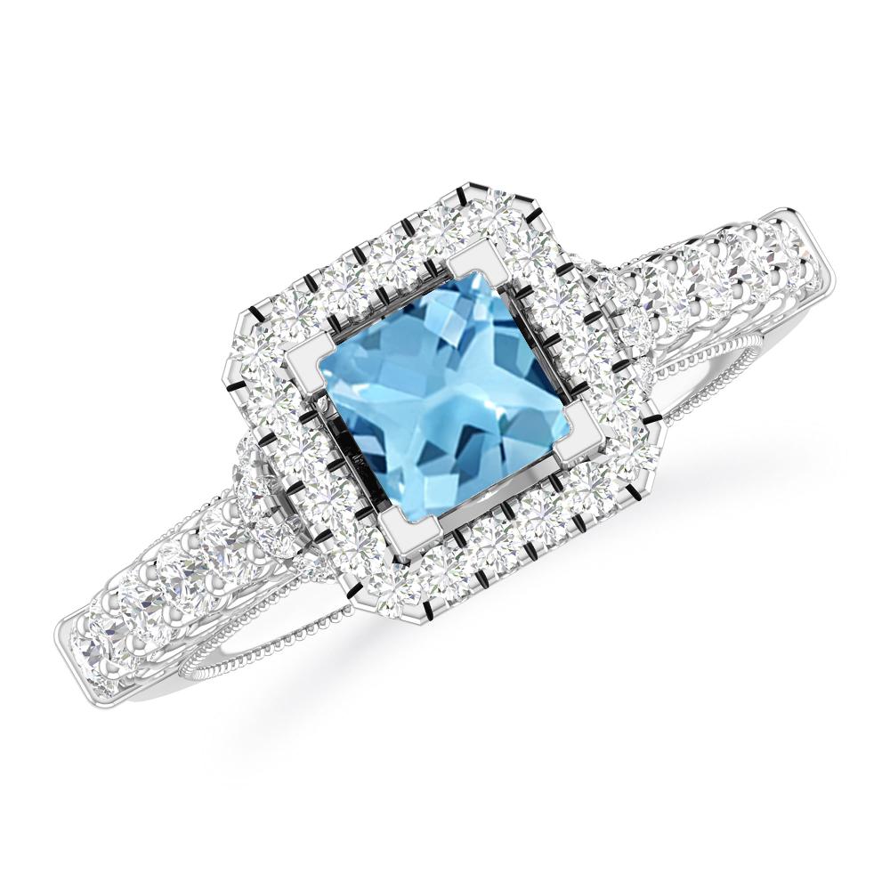 White Gold - Blue Topaz