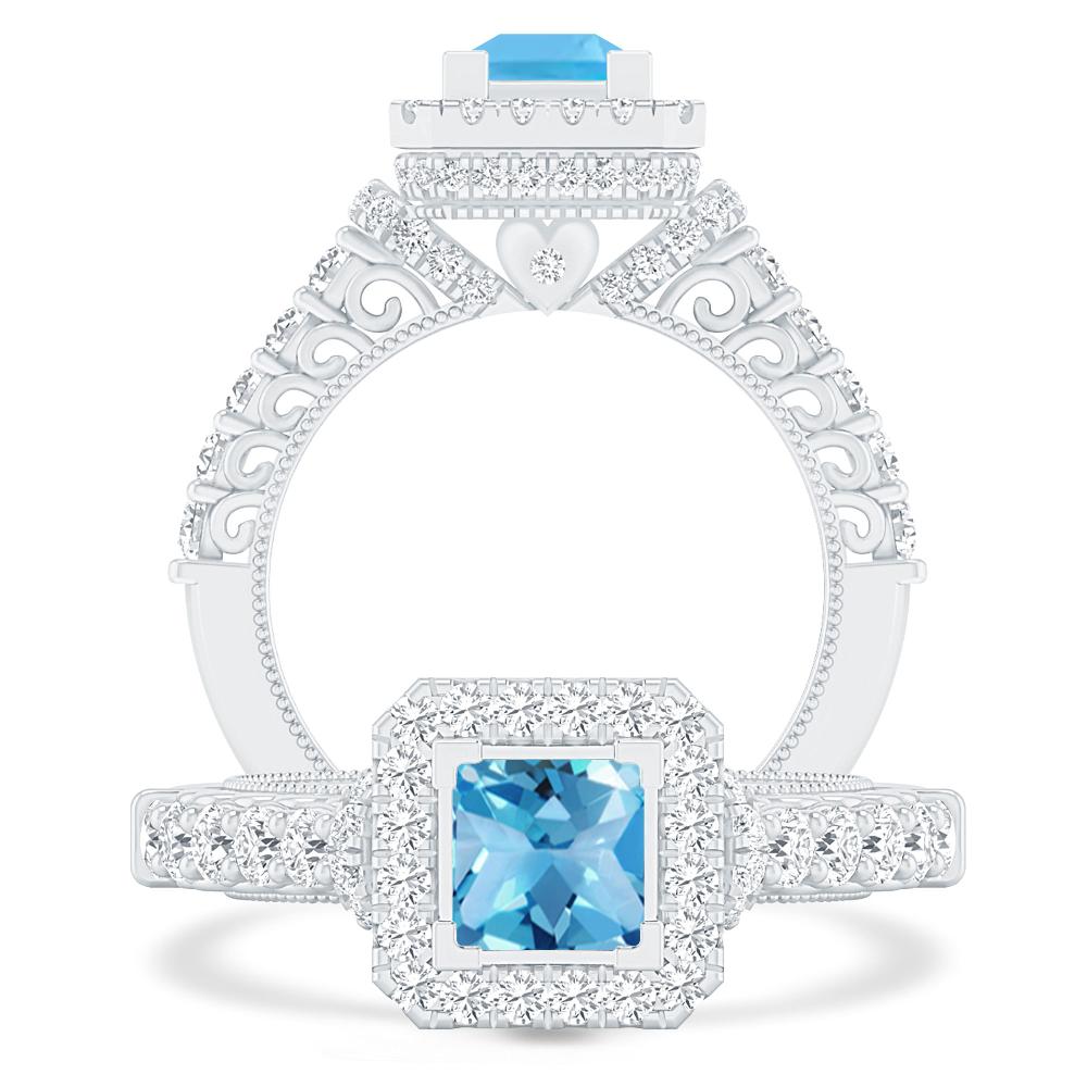 White Gold - Blue Topaz