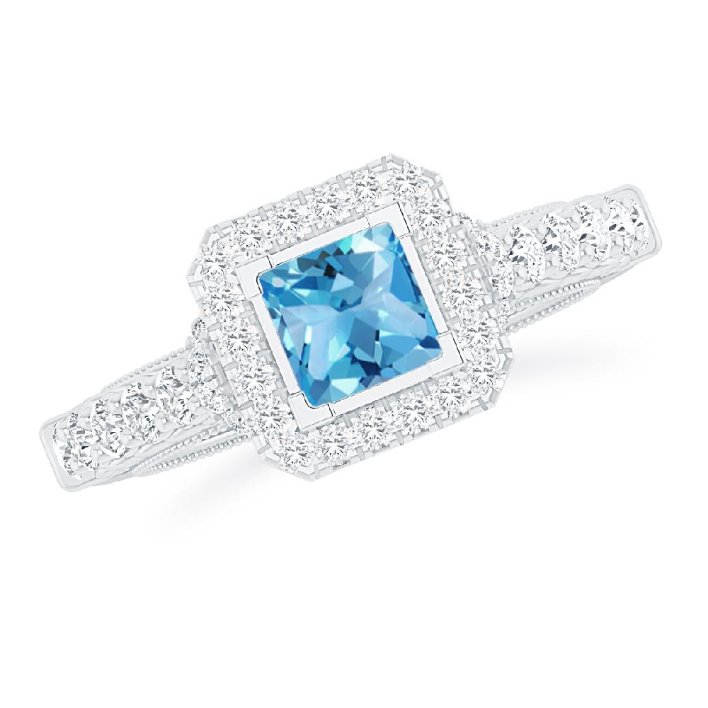 White Gold - Blue Topaz