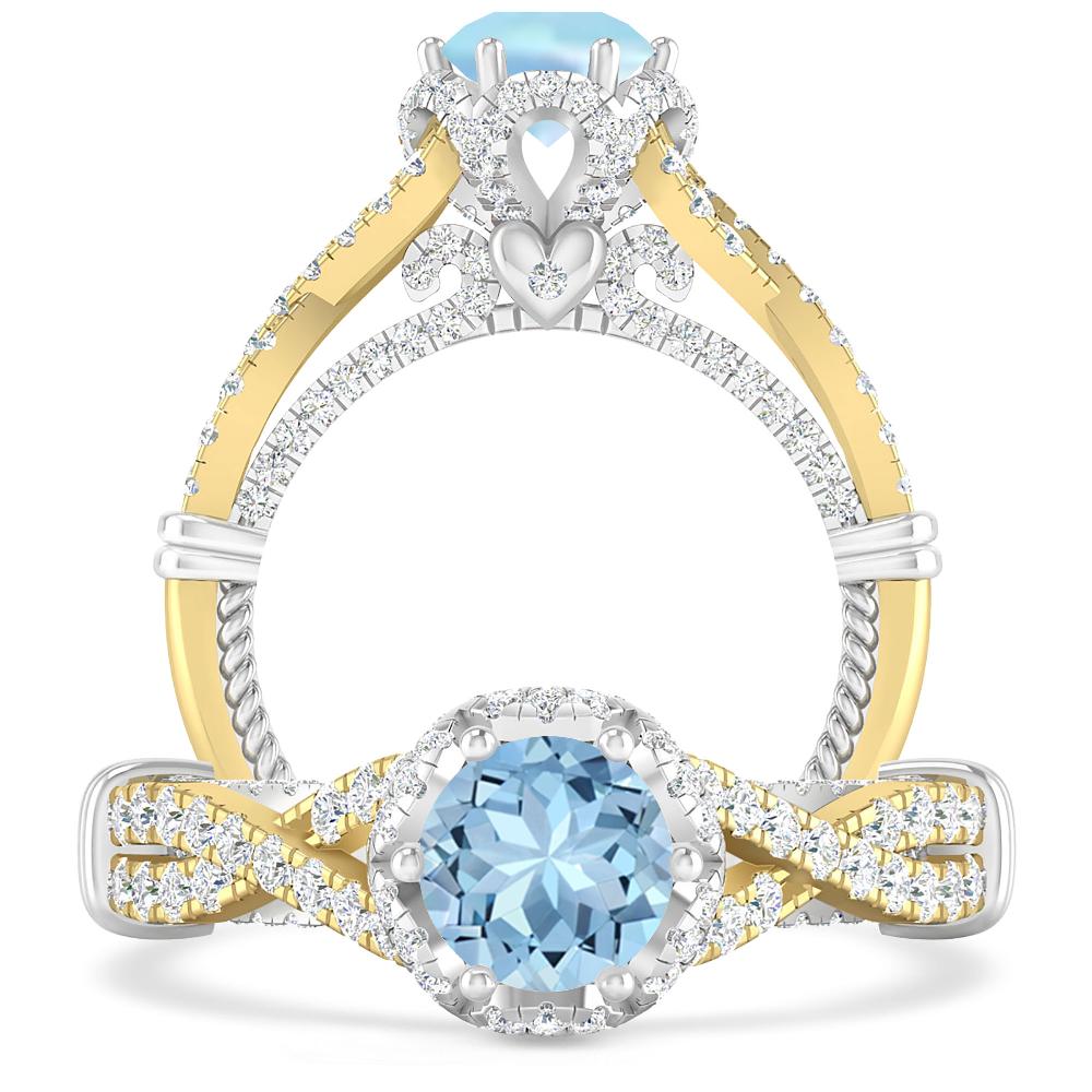 Yellow Gold - Aquamarine