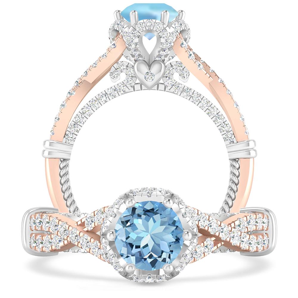 Rose Gold - Aquamarine