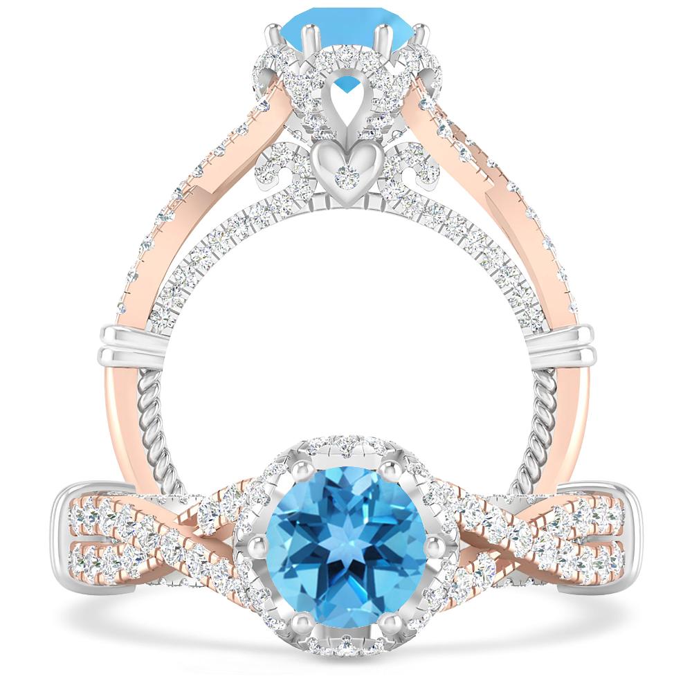 Rose Gold - Blue Topaz