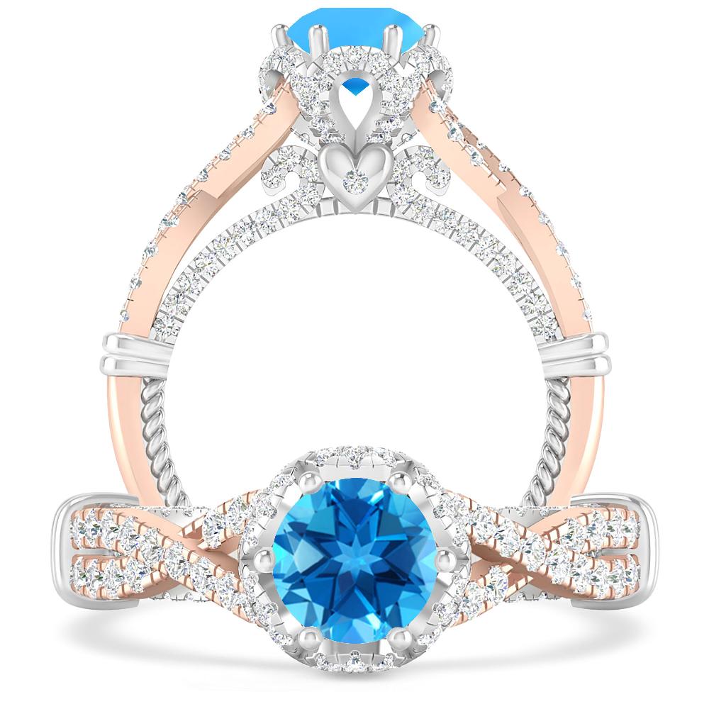 Rose Gold - Blue Topaz