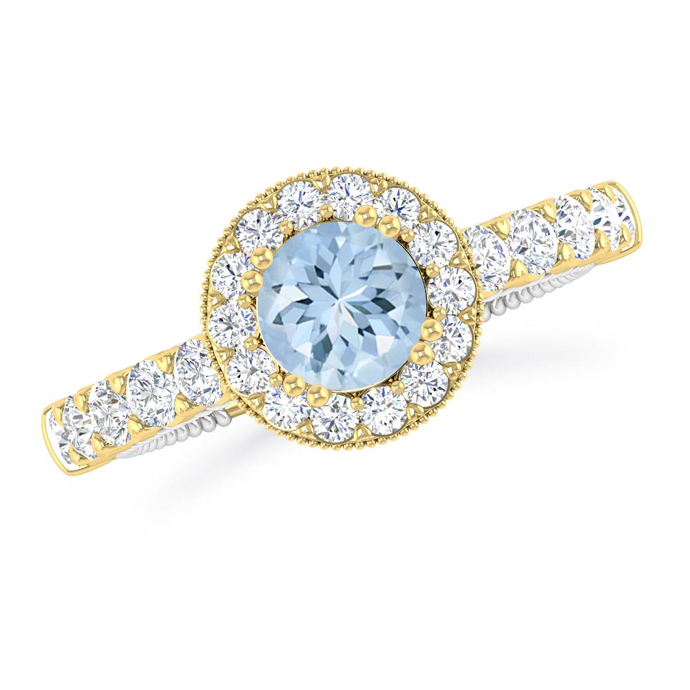 Yellow Gold - Aquamarine