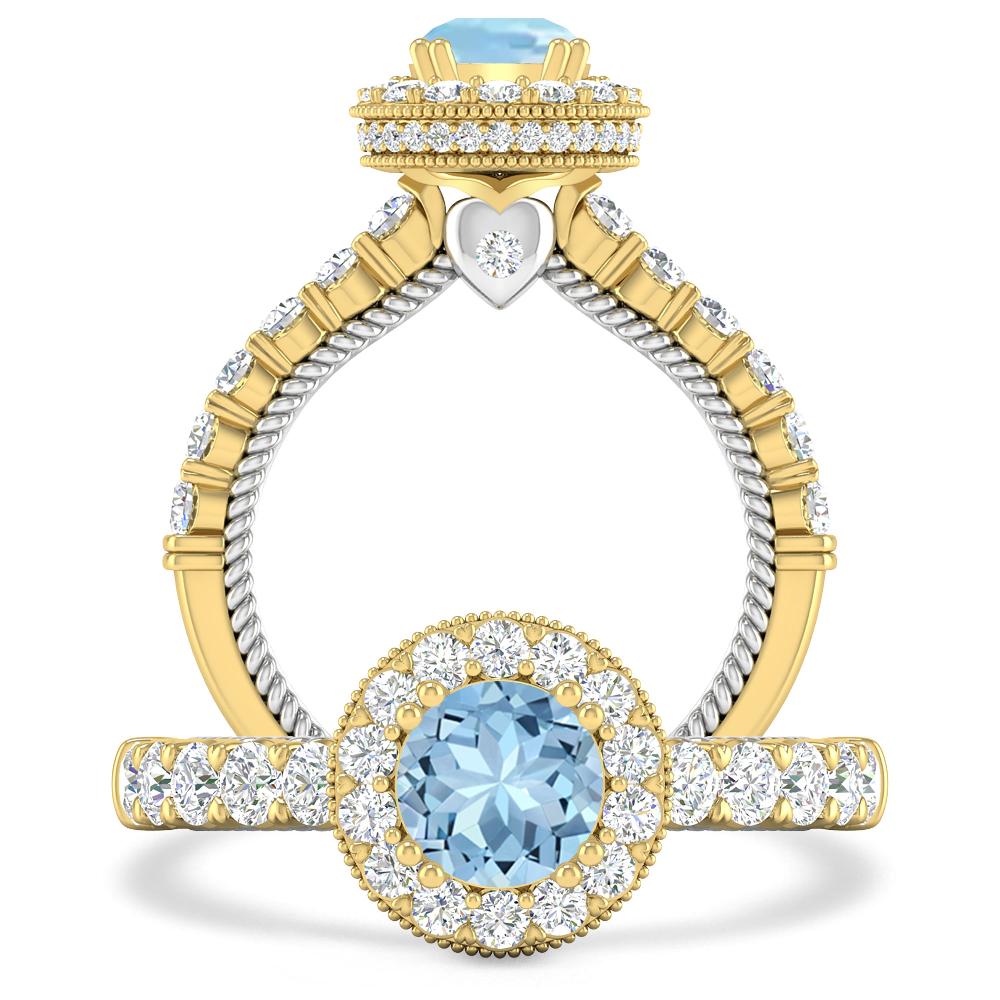 Yellow Gold - Aquamarine