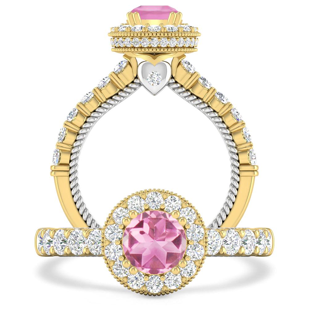 Yellow Gold - Pink Tourmaline