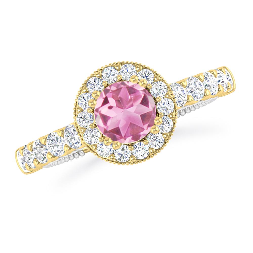 Yellow Gold - Pink Tourmaline