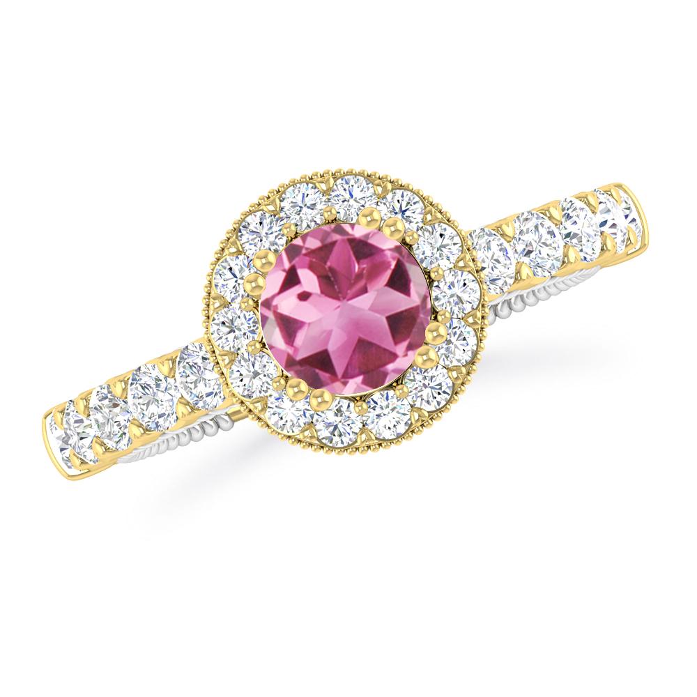 Yellow Gold - Pink Tourmaline