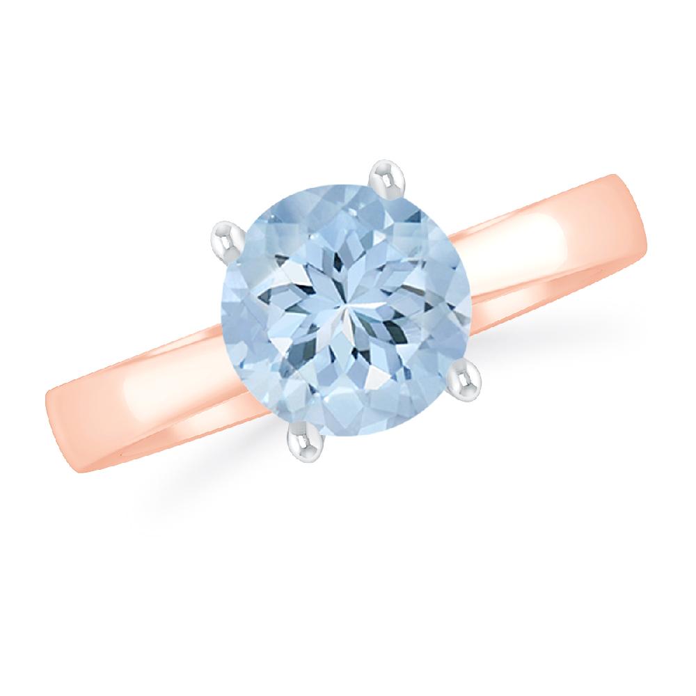 Rose Gold - Aquamarine