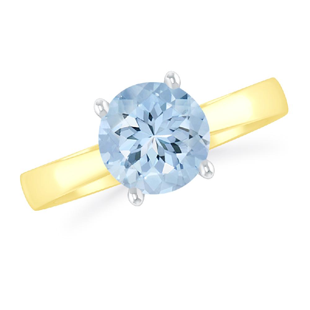 Yellow Gold - Aquamarine