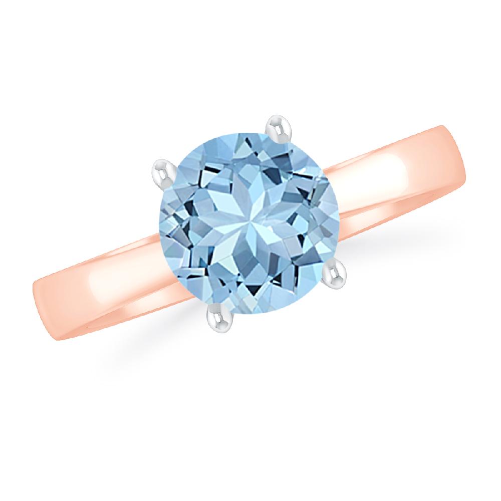 Rose Gold - Aquamarine