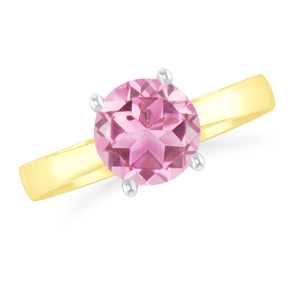 Yellow Gold - Pink Tourmaline