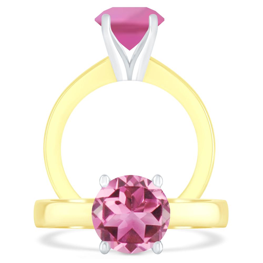 Yellow Gold - Pink Tourmaline